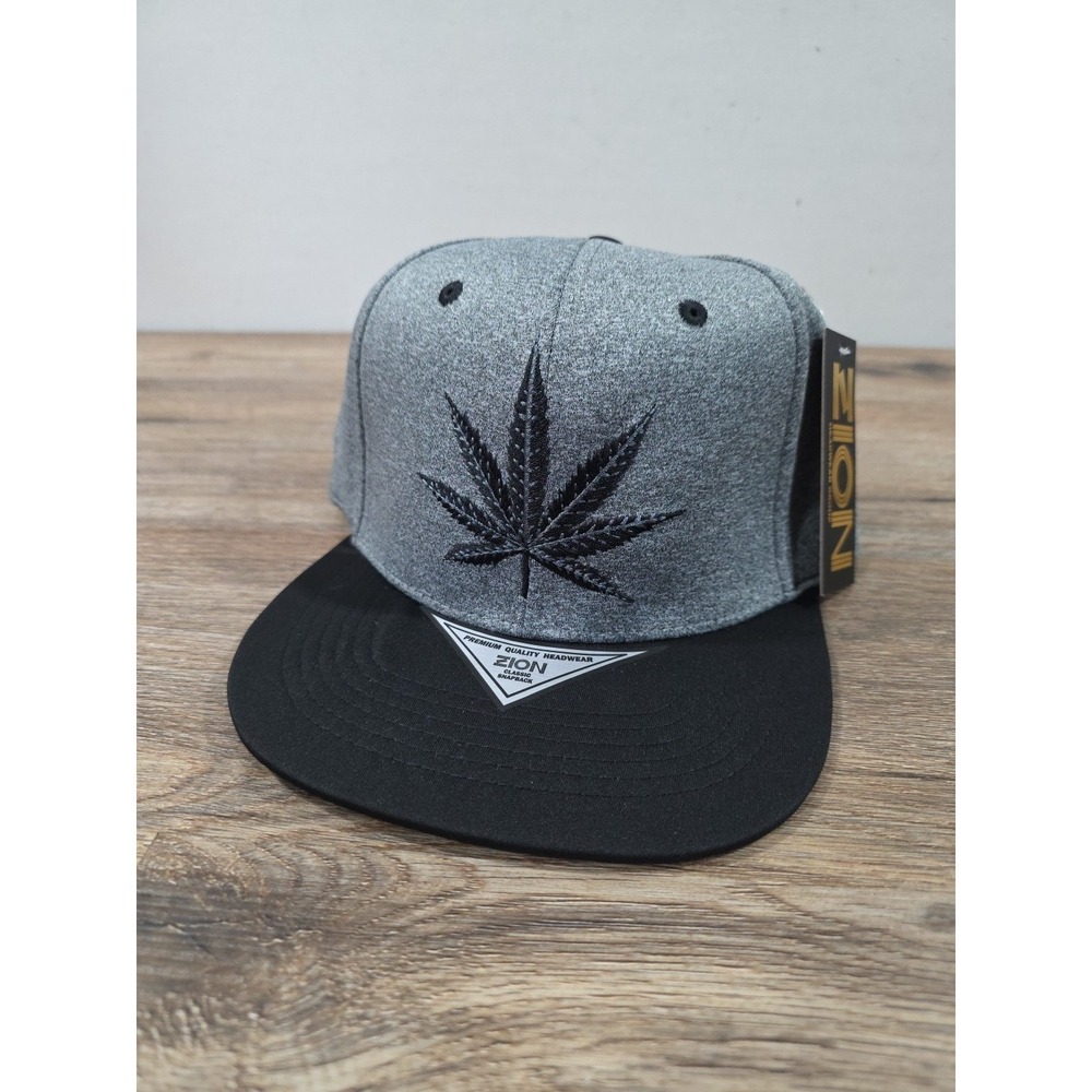 Weed Structured Cap Marijuana Cannabis Leaf Ganja Kush Snapback Black Hat